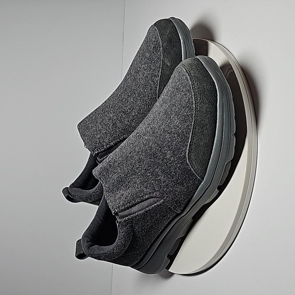 Tiosebon Slip-On Walking Shoes Loafers Microfiber Comfortable‎ Deep Gray 44 10